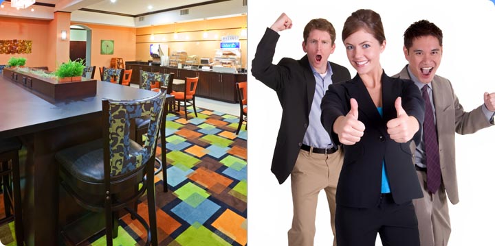 Dallas Texas Hotel Happy Customers Holiday Inn Express Free Breakfast Room