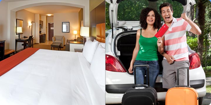 Dallas texas hotel family leaving home Holiday Inn Express Guest Room