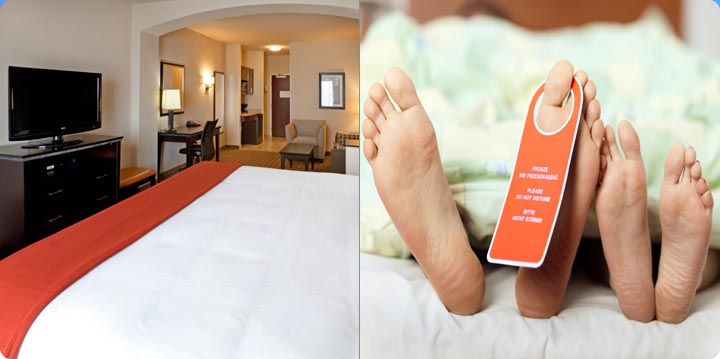 Dallas Texas Hotel Happy Feet Holiday Inn Express King Suite